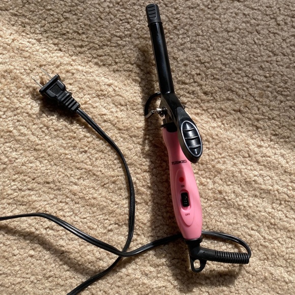 plugged in spiral curling iron